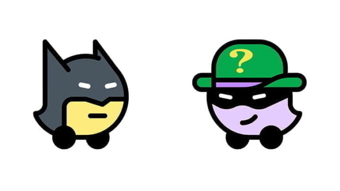 Batman dan The Riddler di Waze Aplikasi Waze
